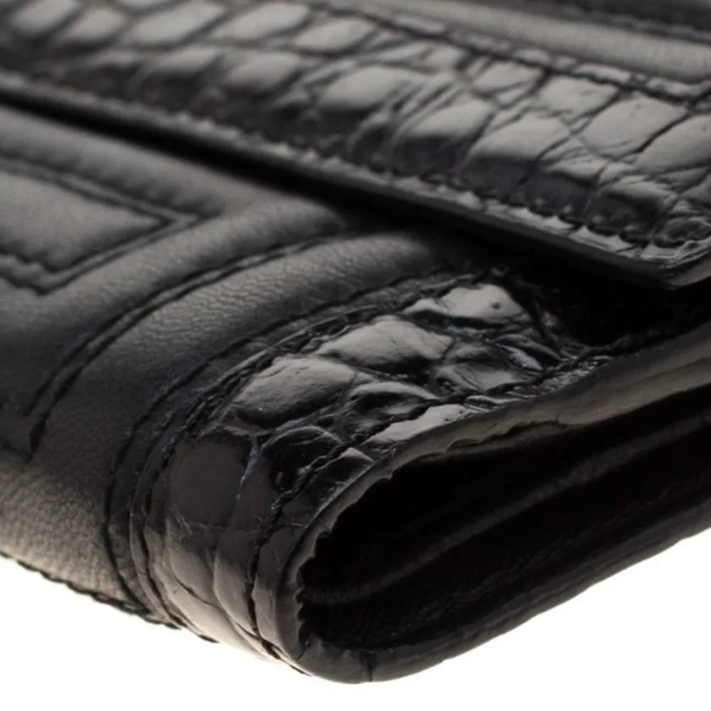 Authentic Versace Genuine Black Leather Trifold Wallet with Medusa Medallion - Picture 7 of 12